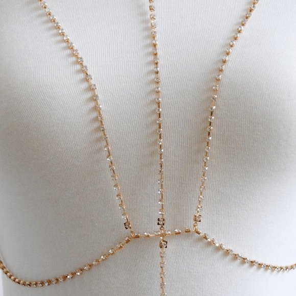 New Sexy Crystal Bra Necklace.Body Chain. - Picture 7 of 8